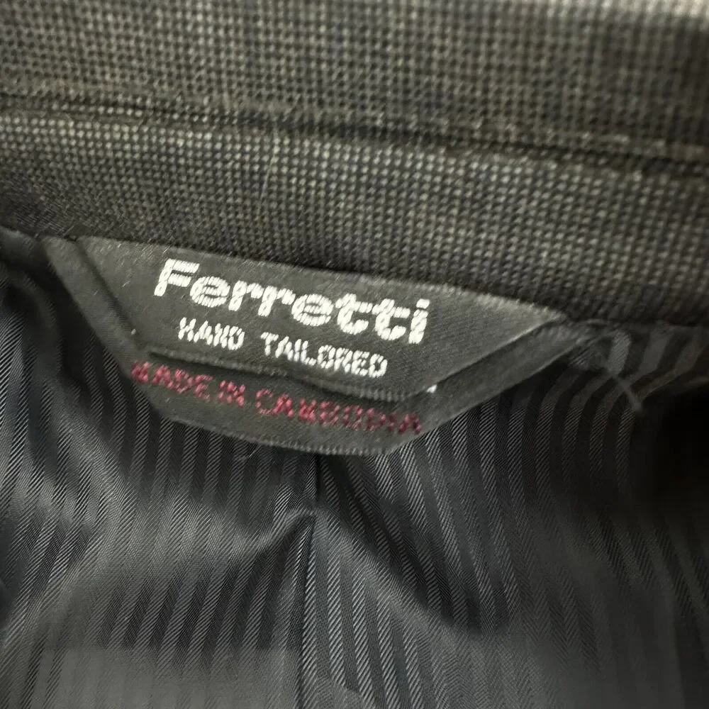 ferretti uomo mens size 44R gray wool blazer coat